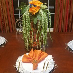 White Charger Plate with Glass Centerpiece
